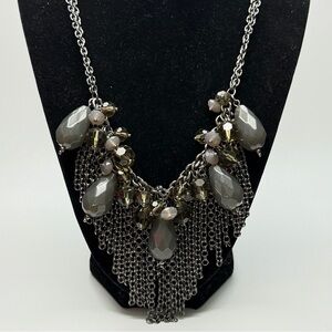 Lia Sophia Elegant Gray Statement Adjustable Necklace